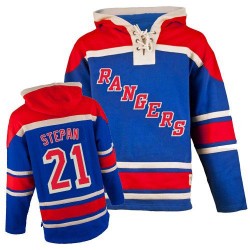 Authentic Old Time Hockey Adult Derek Stepan Sawyer Hooded Sweatshirt Jersey - NHL 21 New York Rangers