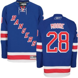 Authentic Reebok Adult Dominic Moore Home Jersey - NHL 28 New York Rangers