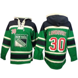 Premier Old Time Hockey Adult Henrik Lundqvist St. Patrick's Day McNary Lace Hoodie Jersey - NHL 30 New York Rangers