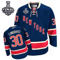 Authentic Reebok Adult Henrik Lundqvist Third 2014 Stanley Cup Jersey - NHL 30 New York Rangers