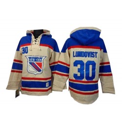 Premier Old Time Hockey Adult Henrik Lundqvist Sawyer Hooded Sweatshirt Jersey - NHL 30 New York Rangers
