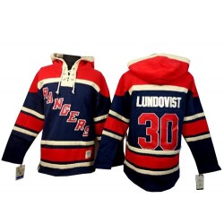 Authentic Old Time Hockey Adult Henrik Lundqvist Sawyer Hooded Sweatshirt Jersey - NHL 30 New York Rangers