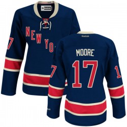 Authentic Reebok Women's John Moore Alternate Jersey - NHL 17 New York Rangers