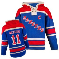 Premier Old Time Hockey Adult Mark Messier Sawyer Hooded Sweatshirt Jersey - NHL 11 New York Rangers