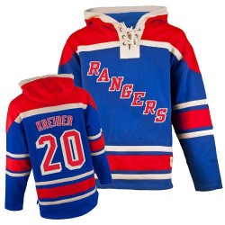 Premier Old Time Hockey Adult Chris Kreider Sawyer Hooded Sweatshirt Jersey - NHL 20 New York Rangers
