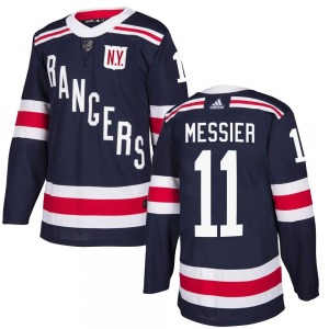Authentic Adidas Adult Mark Messier Navy Blue 2018 Winter Classic Home Jersey - NHL New York Rangers