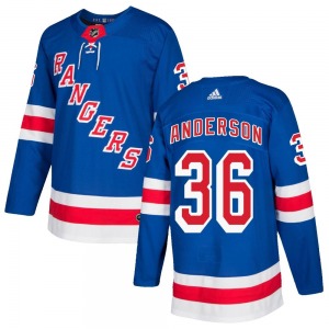 Authentic Adidas Youth Glenn Anderson Royal Blue Home Jersey - NHL New York Rangers