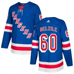 Authentic Adidas Youth Alex Belzile Royal Blue Home Jersey - NHL New York Rangers