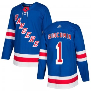 Authentic Adidas Youth Eddie Giacomin Royal Blue Home Jersey - NHL New York Rangers