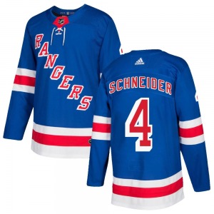 Authentic Adidas Youth Braden Schneider Royal Blue Home Jersey - NHL New York Rangers