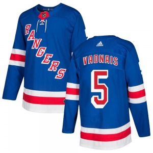 Authentic Adidas Youth Carol Vadnais Royal Blue Home Jersey - NHL New York Rangers