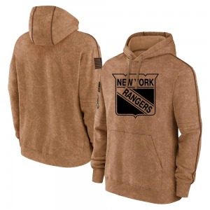 Youth Brown 2023 Salute to Service Club Pullover Hoodie - NHL New York Rangers