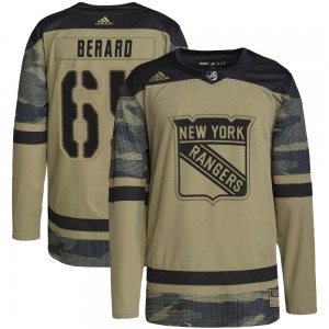 Authentic Adidas Youth Brett Berard Camo Military Appreciation Practice Jersey - NHL New York Rangers