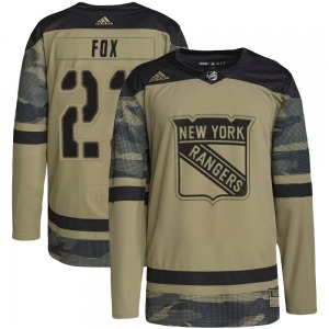 Authentic Adidas Youth Adam Fox Camo Military Appreciation Practice Jersey - NHL New York Rangers