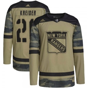 Authentic Adidas Youth Chris Kreider Camo Military Appreciation Practice Jersey - NHL New York Rangers