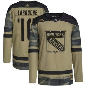 Authentic Adidas Youth Pierre Larouche Camo Military Appreciation Practice Jersey - NHL New York Rangers