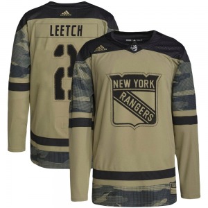 Authentic Adidas Youth Brian Leetch Camo Military Appreciation Practice Jersey - NHL New York Rangers