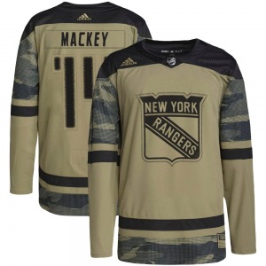 Authentic Adidas Youth Connor Mackey Camo Military Appreciation Practice Jersey - NHL New York Rangers