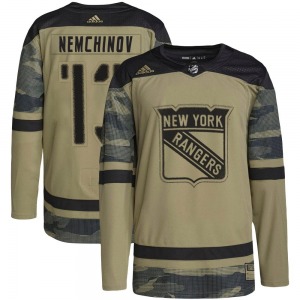 Authentic Adidas Youth Sergei Nemchinov Camo Military Appreciation Practice Jersey - NHL New York Rangers