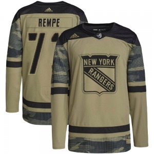 Authentic Adidas Youth Matt Rempe Camo Military Appreciation Practice Jersey - NHL New York Rangers