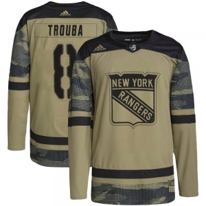 Authentic Adidas Youth Jacob Trouba Camo Military Appreciation Practice Jersey - NHL New York Rangers