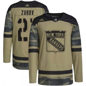 Authentic Adidas Youth Sergei Zubov Camo Military Appreciation Practice Jersey - NHL New York Rangers