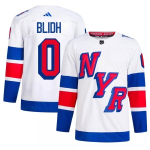 Authentic Adidas Adult Anton Blidh White 2024 Stadium Series Primegreen Jersey - NHL New York Rangers