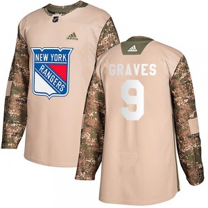 Authentic Adidas Youth Adam Graves Camo Veterans Day Practice Jersey - NHL New York Rangers