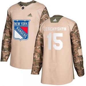 Authentic Adidas Youth Jake Leschyshyn Camo Veterans Day Practice Jersey - NHL New York Rangers