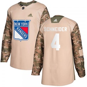 Authentic Adidas Youth Braden Schneider Camo Veterans Day Practice Jersey - NHL New York Rangers