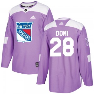 Authentic Adidas Adult Tie Domi Purple Fights Cancer Practice Jersey - NHL New York Rangers