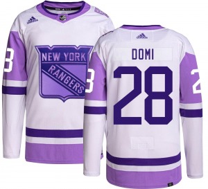 Authentic Adidas Adult Tie Domi Hockey Fights Cancer Jersey - NHL New York Rangers