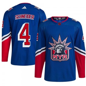 Authentic Adidas Youth Braden Schneider Royal Reverse Retro 2.0 Jersey - NHL New York Rangers