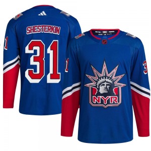 Authentic Adidas Youth Igor Shesterkin Royal Reverse Retro 2.0 Jersey - NHL New York Rangers