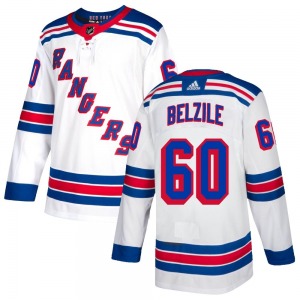 Authentic Adidas Youth Alex Belzile White Jersey - NHL New York Rangers