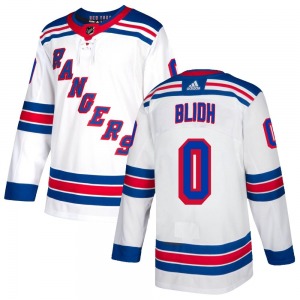 Authentic Adidas Youth Anton Blidh White Jersey - NHL New York Rangers