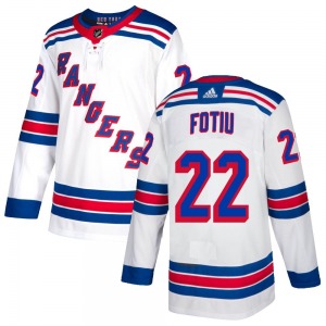 Authentic Adidas Youth Nick Fotiu White Jersey - NHL New York Rangers