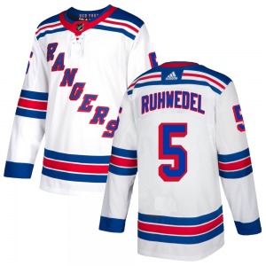 Authentic Adidas Youth Chad Ruhwedel White Jersey - NHL New York Rangers