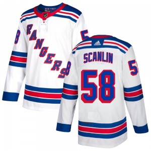 Authentic Adidas Youth Brandon Scanlin White Jersey - NHL New York Rangers