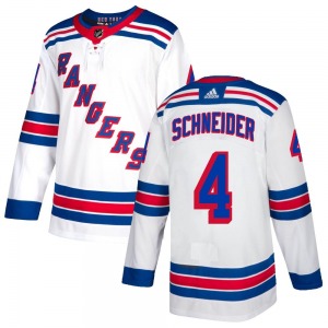 Authentic Adidas Youth Braden Schneider White Jersey - NHL New York Rangers