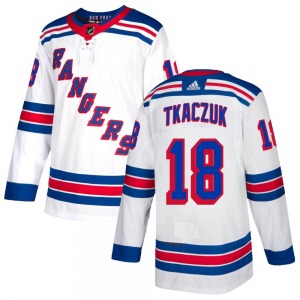 Authentic Adidas Youth Walt Tkaczuk White Jersey - NHL New York Rangers