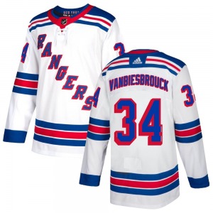 Authentic Adidas Youth John Vanbiesbrouck White Jersey - NHL New York Rangers