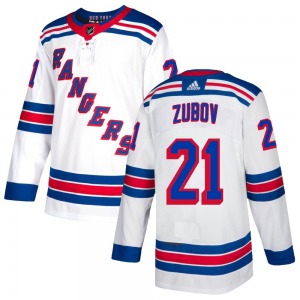 Authentic Adidas Youth Sergei Zubov White Jersey - NHL New York Rangers