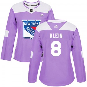 Authentic Adidas Women's Kevin Klein Purple Fights Cancer Practice Jersey - NHL New York Rangers