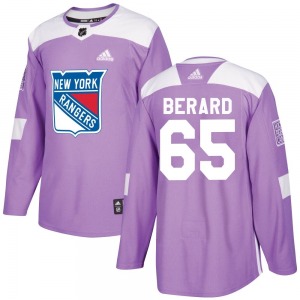 Authentic Adidas Youth Brett Berard Purple Fights Cancer Practice Jersey - NHL New York Rangers