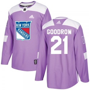 Authentic Adidas Youth Barclay Goodrow Purple Fights Cancer Practice Jersey - NHL New York Rangers