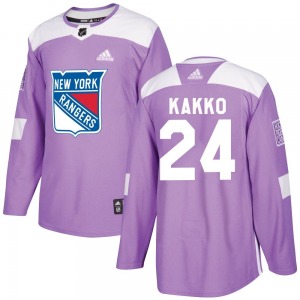 Authentic Adidas Youth Kaapo Kakko Purple Fights Cancer Practice Jersey - NHL New York Rangers