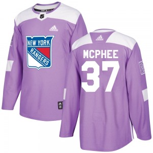 Authentic Adidas Youth George Mcphee Purple Fights Cancer Practice Jersey - NHL New York Rangers