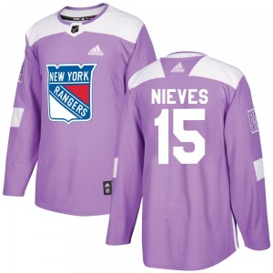 Authentic Adidas Youth Boo Nieves Purple Fights Cancer Practice Jersey - NHL New York Rangers