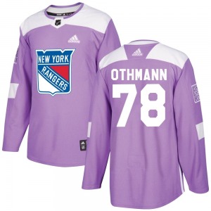 Authentic Adidas Youth Brennan Othmann Purple Fights Cancer Practice Jersey - NHL New York Rangers